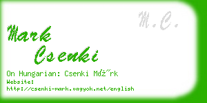 mark csenki business card